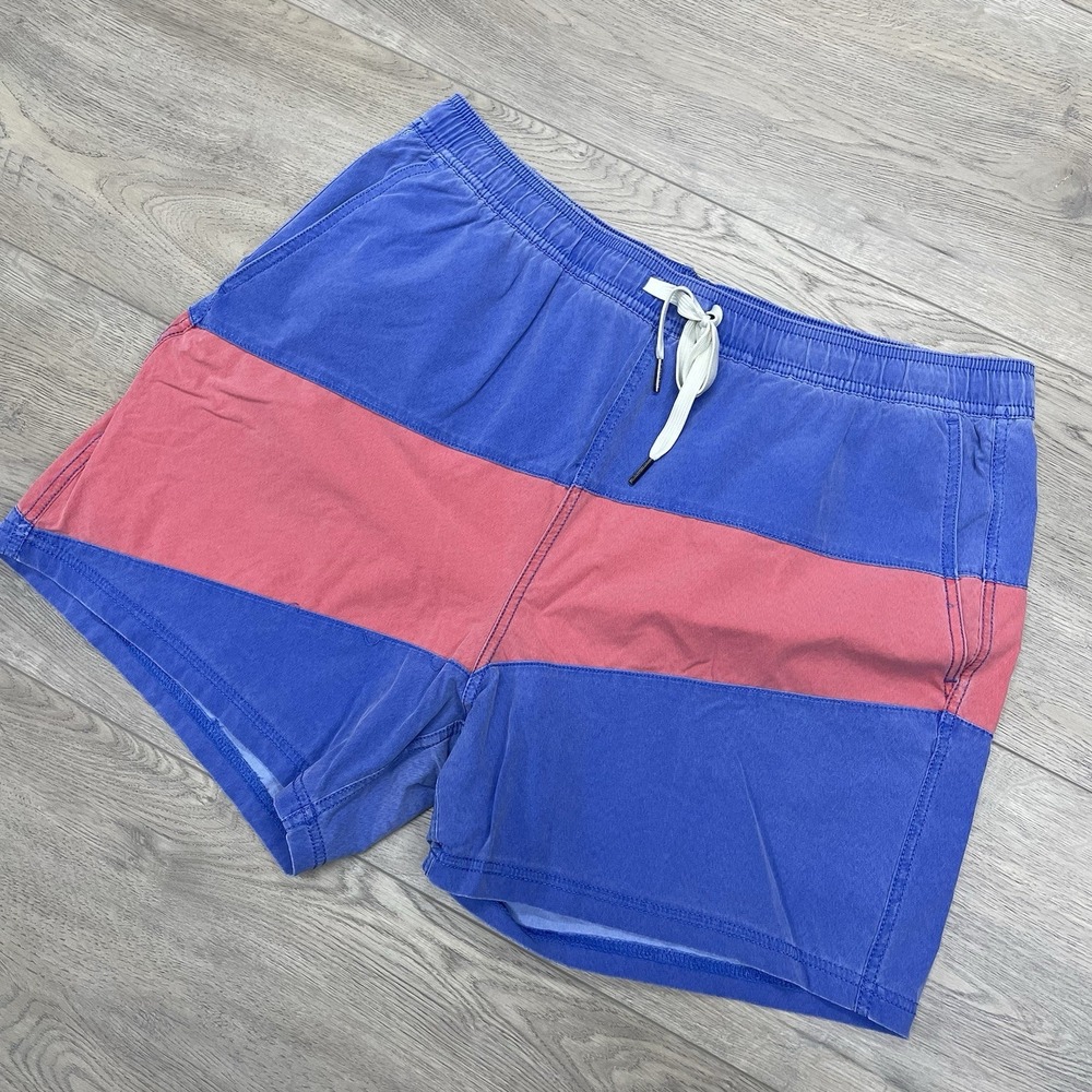 Fair Harbor Geometric Striped Swim Shorts Men's Sz XXL Fade VTG Style